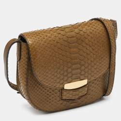 Celine Olive Green Python Small Trotteur Crossbody Bag