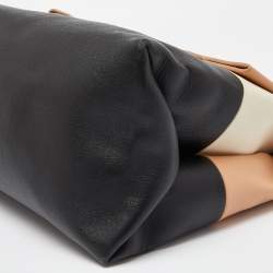 Pre Owned Celine Tri Color Leather All Soft Top Handle Bag