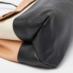 Pre Owned Celine Tri Color Leather All Soft Top Handle Bag