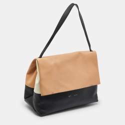 Pre Owned Celine Tri Color Leather All Soft Top Handle Bag