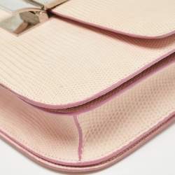 Celine Pink Lizard Medium Classic Box Shoulder Bag