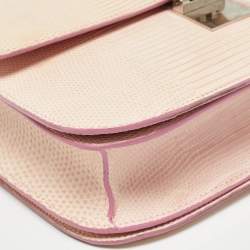 Celine Pink Lizard Medium Classic Box Shoulder Bag