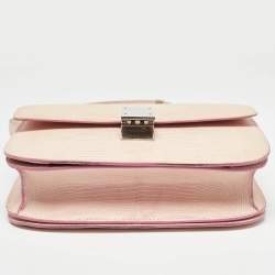 Celine Pink Lizard Medium Classic Box Shoulder Bag