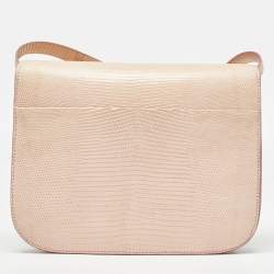 Celine Pink Lizard Medium Classic Box Shoulder Bag