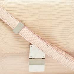 Celine Pink Lizard Medium Classic Box Shoulder Bag