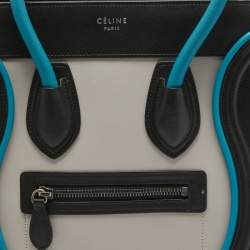 Pre Owned Celine Tricolor Leather Micro Luggage Tote