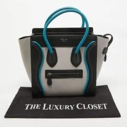 Pre Owned Celine Tricolor Leather Micro Luggage Tote