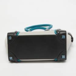 Pre Owned Celine Tricolor Leather Micro Luggage Tote