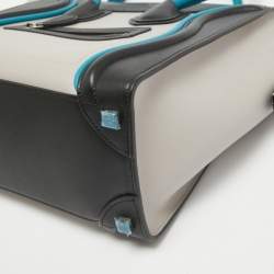 Pre Owned Celine Tricolor Leather Micro Luggage Tote