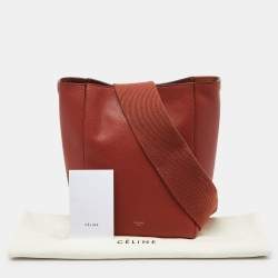 Pre Owned Celine Brick Leather Small Sangle Bucket Bag