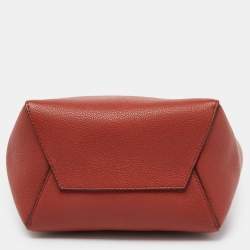 Pre Owned Celine Brick Leather Small Sangle Bucket Bag