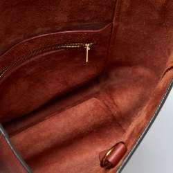 Pre Owned Celine Brick Leather Small Sangle Bucket Bag
