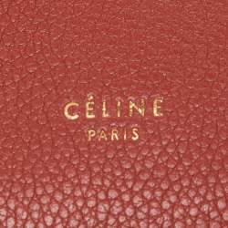 Pre Owned Celine Brick Leather Small Sangle Bucket Bag