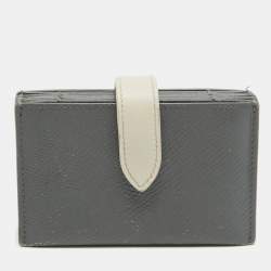 Celine Grey/Off White Leather Accordion Card Holder  