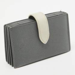 Celine Grey/Off White Leather Accordion Card Holder  