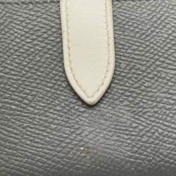 Celine Grey/Off White Leather Accordion Card Holder  