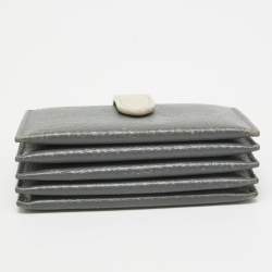 Celine Grey/Off White Leather Accordion Card Holder  