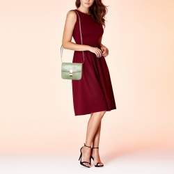 Celine Green Lizard Small Classic Box Flap Bag