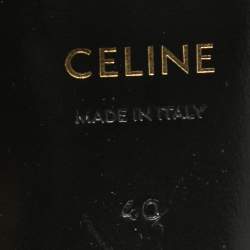 Pre Owned Celine Silver Leather Ankle Strap Pumps Size 40