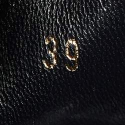 Pre Owned Celine Navy Blue Leather Platform Derby Sneakers Size 39