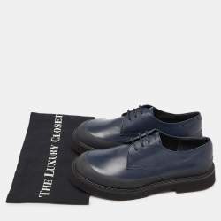 Pre Owned Celine Navy Blue Leather Platform Derby Sneakers Size 39
