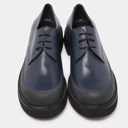 Pre Owned Celine Navy Blue Leather Platform Derby Sneakers Size 39