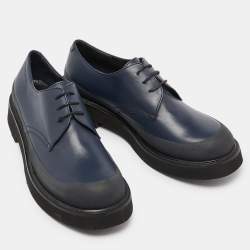 Pre Owned Celine Navy Blue Leather Platform Derby Sneakers Size 39