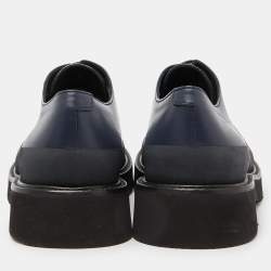 Pre Owned Celine Navy Blue Leather Platform Derby Sneakers Size 39