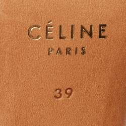 Pre Owned Celine Blue Leather Vamp Pointed Toe Pumps Size 39