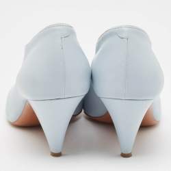 Pre Owned Celine Blue Leather Vamp Pointed Toe Pumps Size 39