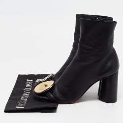 Pre Owned Celine Black Leather Ankle Boots Size 39