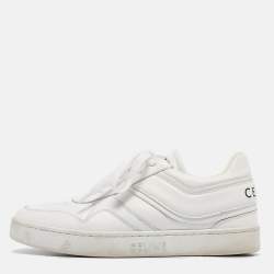Celine White Leather Lace Up Sneakers Size 37