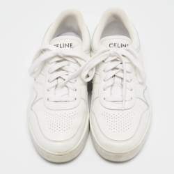 Celine White Leather Lace Up Sneakers Size 37