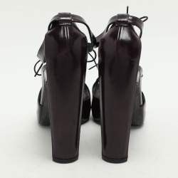 Celine Purple Leather Ankle Tie Up Sandals Size 40