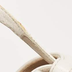 Pre Owned Celine White Leather Night Out Ankle Tie Pumps Size 38