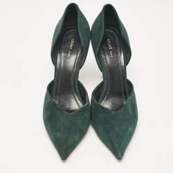 Celine Green Suede Pointed Toe  D'orsay Pumps Size 37