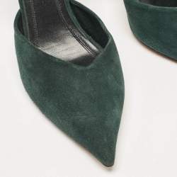 Celine Green Suede Pointed Toe  D'orsay Pumps Size 37