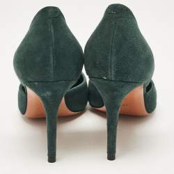 Celine Green Suede Pointed Toe  D'orsay Pumps Size 37