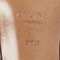 Pre Owned Celine Burgundy Leather Night Out Pumps Size 38.5