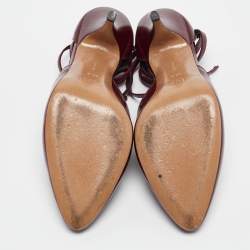 Pre Owned Celine Burgundy Leather Night Out Pumps Size 38.5