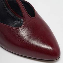 Pre Owned Celine Burgundy Leather Night Out Pumps Size 38.5