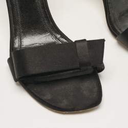 Celine Black Satin Ankle Strap Sandals Size 38.5