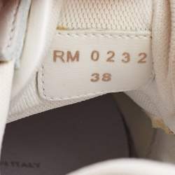 Pre Owned Celine White Leather Platform Lace Up Sneakers Size 38