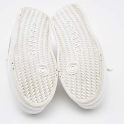 Pre Owned Celine White Leather Platform Lace Up Sneakers Size 38