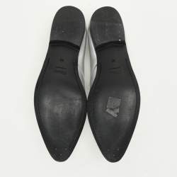 Pre Owned Celine Silver Leather Lace Up Derby Size 39