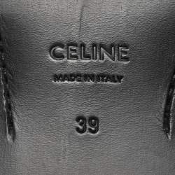 Pre Owned Celine Silver Leather Lace Up Derby Size 39