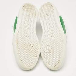 Celine White/Green Leather CT-02 Lace Up Sneakers Size 39
