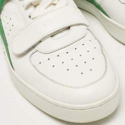 Celine White/Green Leather CT-02 Lace Up Sneakers Size 39