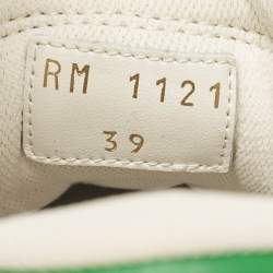 Celine White/Green Leather CT-02 Lace Up Sneakers Size 39