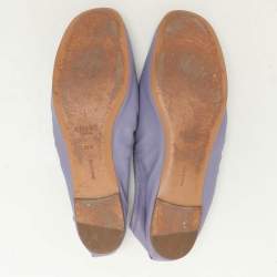 Celine Purple Leather Scrunch Ballet Flats Size 37.5